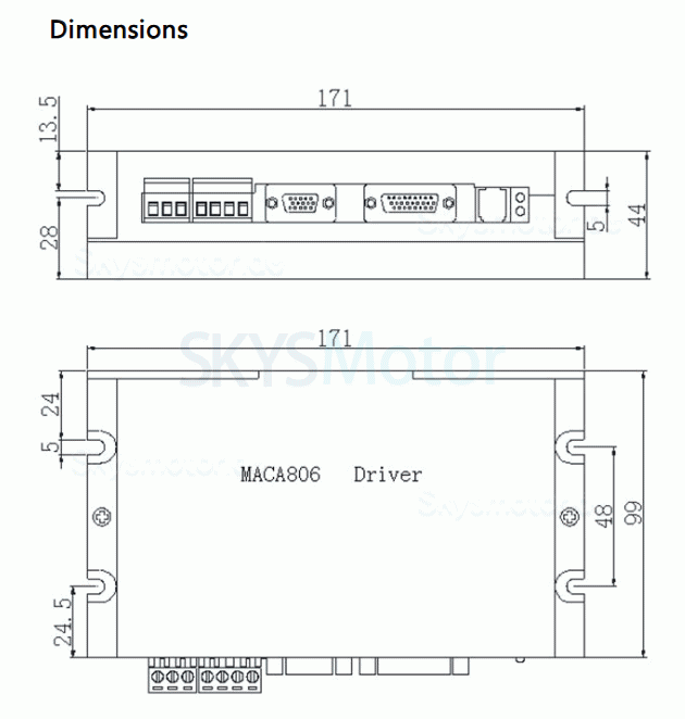 400W AC Servomotor Kit MCAC806+60ASM400 60V 8,4A 1,27N.m 220V 3000U/min mit MCAC806 Servotreiber